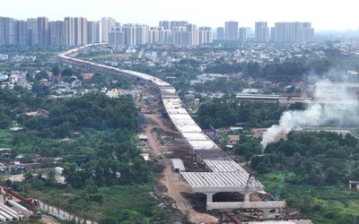 Nhìn từ trên cao hơn 14km cầu cạn vành đai 3 TP.HCM trước ngày thông xe kỹ thuật
