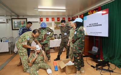 Bệnh viện dã chiến cấp 2 số 7 huấn luyện chuyên môn y tế cho lực lượng gìn giữ hòa bình ở Nam Sudan