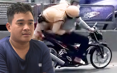 Bắt thanh niên bỏ chạy, kéo theo cảnh sát giao thông trên yên xe máy ở Bình Chánh
