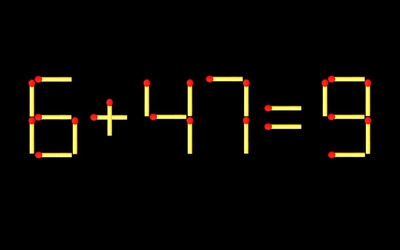 Thử tài IQ: Di chuyển một que diêm để 6+47=9 thành phép tính đúng