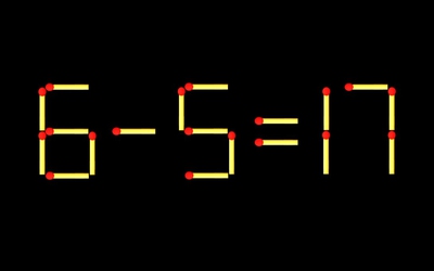 Thử tài IQ: Di chuyển một que diêm để 6-5=17 thành phép tính đúng
