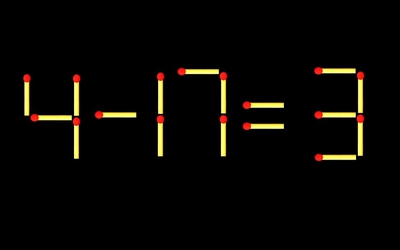Thử tài IQ: Di chuyển một que diêm để 4-17=3 thành phép tính đúng