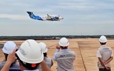 Video máy bay lần đầu tiếp cận sân bay Long Thành, bắt đầu đợt bay hiệu chuẩn