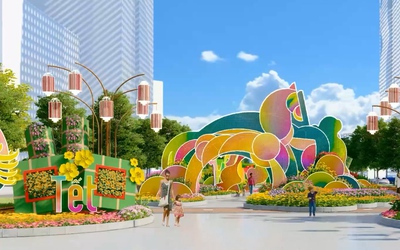 Ngắm phối cảnh Đường hoa Nguyễn Huệ Tết Bính Ngọ 2026 với 2 phiên bản ngày và đêm