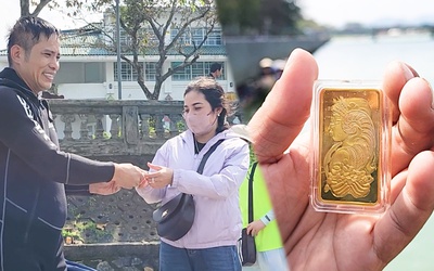 Thợ lặn tìm kiếm, trao trả 2 lượng vàng cho người đánh rơi ở sông Hương