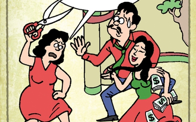 Tranh dân gian đánh ghen dự án 'Nuôi em'