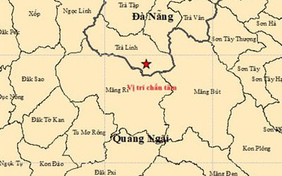 5 trận động đất liên tiếp ở Đà Nẵng và Quảng Ngãi sáng 22-4