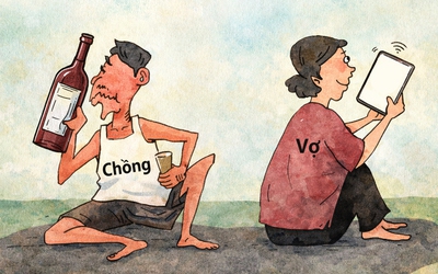 Chồng ôm chai, vợ ôm AI