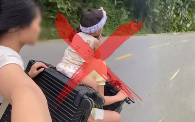 Hai thiếu nữ chở bé 3 tuổi không đội mũ, quay clip ‘câu view’, chủ xe bị phạt 9 triệu đồng