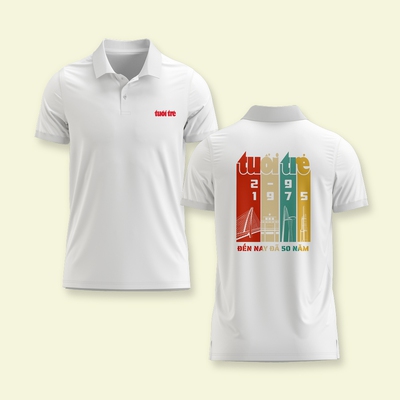 [A004] ÁO POLO TUỔI TRẺ "2-9-1975" - TRẮNG