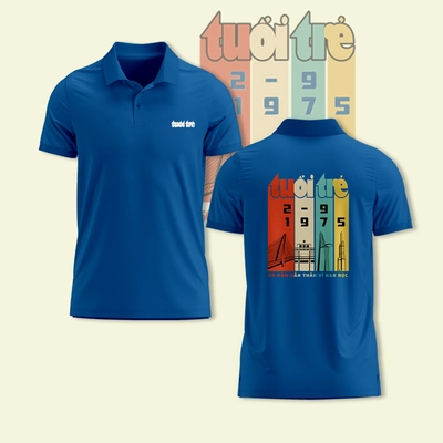 [A022] ÁO POLO TUỔI TRẺ "50 NĂM DẤN THÂN VÌ BẠN ĐỌC" - XANH