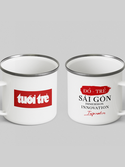 [L001] LY TUỔI TRẺ "ĐỎ - TRẺ - SÀI GÒN" - TRẮNG