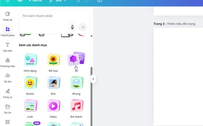 Cách tạo hiệu ứng 3D trên Canva
