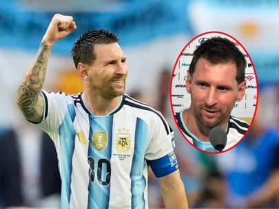 Messi u đầu vẫn cười tươi sau vé đi tiếp World Cup