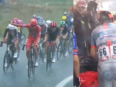 Các tay đua ở Vuelta a Espana chạy... trốn mưa đá