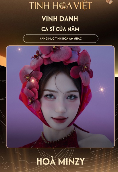Hòa Minzy, Nguyễn Hùng, DTAP lập cú đúp giải thưởng Tinh hoa Việt 2025