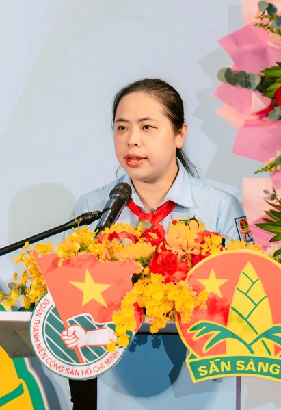 Chị Trịnh Thị Hiền Trân là chủ tịch Hội đồng Đội TP.HCM khoá I, giai đoạn 2025-2030