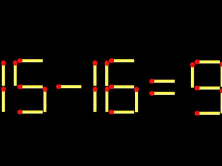 Thử tài IQ: Di chuyển một que diêm để 15-18=9 thành phép tính đúng