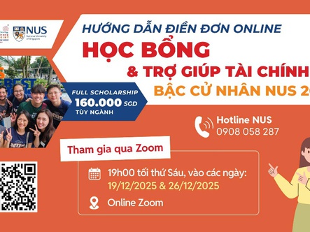 Đại học Quốc gia Singapore nhận đơn dự tuyển học bổng cử nhân đến 23-2-2026