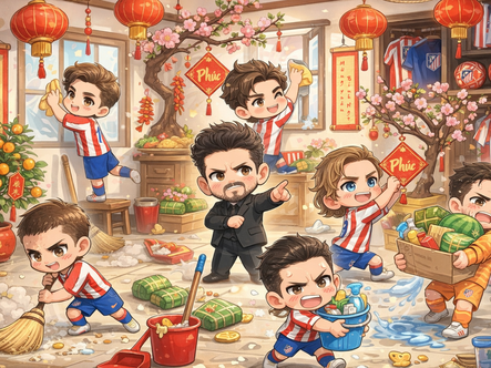 Atletico Madrid, Borussia Dortmund chúc Tết đậm chất Việt Nam