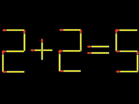 Thử tài IQ: Di chuyển một que diêm để 2+2=5 thành phép tính đúng