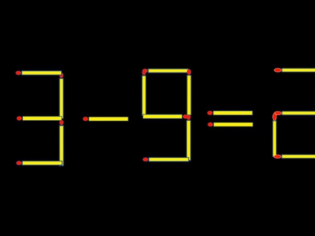 Thử tài IQ: Di chuyển một que diêm để 3-9=2 thành phép tính đúng