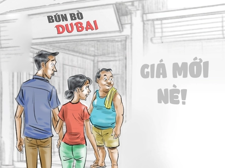 Quán bún bò Dubai công bố bảng giá mới