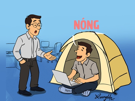 Trong khi chờ ông Trời mưa, người ta ngủ tại công ty, nghỉ mát ở nhà
