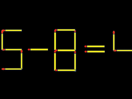 Thử tài IQ: Di chuyển một que diêm để 5-8=4 thành phép tính đúng