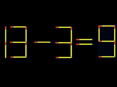 Thử tài IQ: Di chuyển một que diêm để 13-3=9 thành phép tính đúng