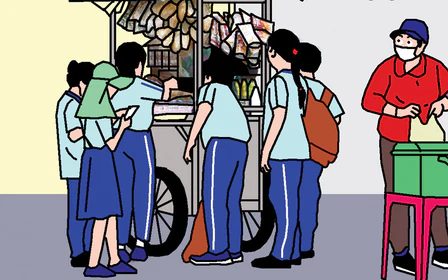 Hàng rong công nghệ số áp đảo trong ngày khai trường