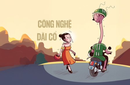 Xe công nghệ chờ dài cổ, khách cứ ung dung thong thả
