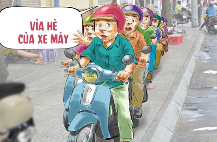 Ùn tắc cục bộ trên vỉa hè vì... cố chấp