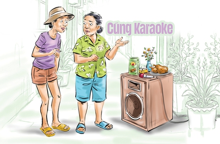Chị 'ca sỉ' hàng xóm cúng loa karaoke