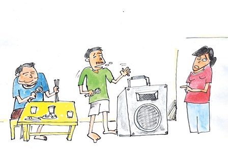 Cuộc thi biếm họa 2026: Karaoke dễ ngủ và đồ ăn ở cổng trường bán trú