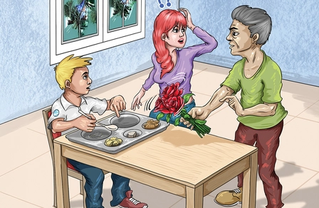 Khay cơm học sinh thay thịt gà bằng... hoa?