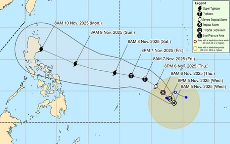 Khả năng hình thành bão mới ngoài khơi Philippines sau bão Kalmaegi, có thể vào Biển Đông