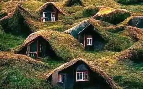 Bức ảnh ngôi nhà Viking phủ rêu xanh ở Na Uy thực chất do AI tạo ra