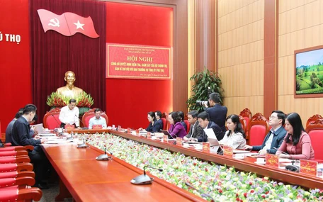 Công bố quyết định kiểm tra, giám sát của Bộ Chính trị, Ban Bí thư với Ban Thường vụ Tỉnh ủy Phú Thọ