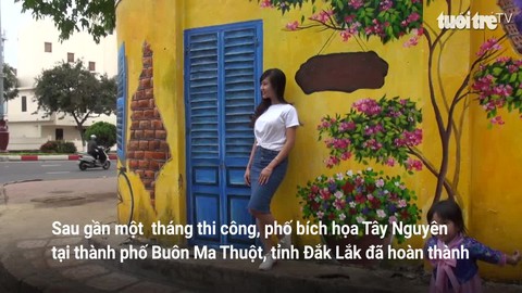 Ấn tượng với phố bích họa Tây Nguyên tại Buôn Ma Thuột