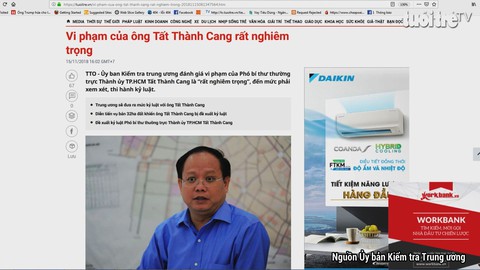 Vi phạm của ông Tất Thành Cang rất nghiêm trọng