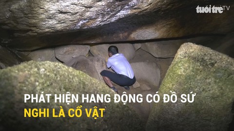Phát hiện hang động có đồ sứ nghi là cổ vật