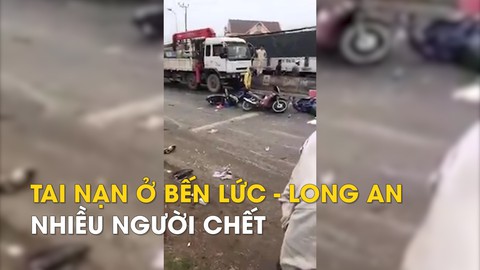 Xe container tông 21 xe máy dừng đèn đỏ, nhiều người chết