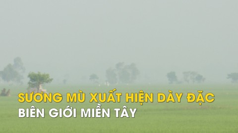 Sương mù xuất hiện dày đặc huyện biên giới miền Tây ngày cận Tết