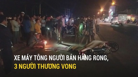 Xe máy tông người đi bộ bán hàng rong, 3 người thương vong