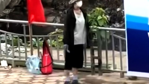 Xác minh người phụ nữ cầm dao rạch pa nô chào mừng ngày thống nhất đất nước