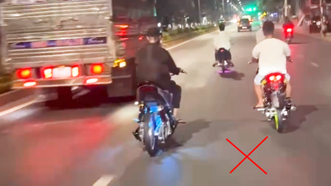 Điều tra nhóm thanh niên tụ tập chạy xe máy tốc độ cao, không đội mũ bảo hiểm