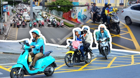 TP.HCM kẻ vạch mắt võng, dừng đèn đỏ chặn xe rẽ phải trên vạch này sẽ bị phạt tiền