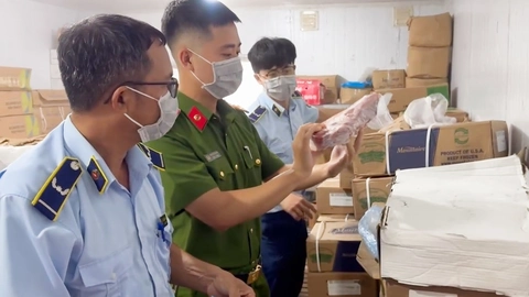 Thu giữ chờ xử lý gần 4 tấn thịt bẩn heo, gà, trâu nhập lậu
