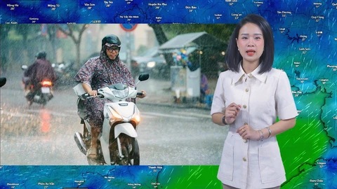 Thời tiết đêm 9 ngày 10-7: Bắc Bộ có mưa to, Trung Bộ nắng nóng, Nam Bộ mưa nhiều về đêm